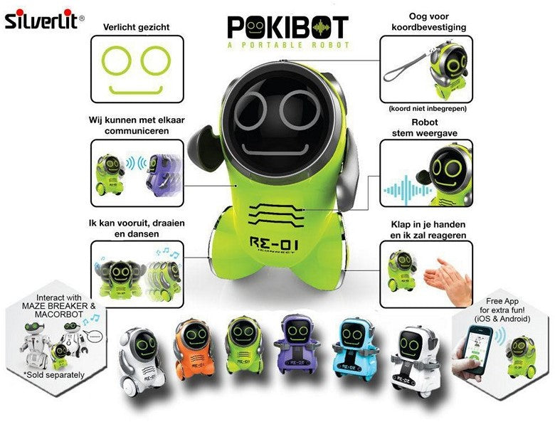 Mini Roboter mit aufnahmefunktion, Silverlit Pokibot