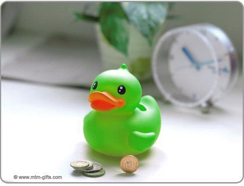 B. Duck Ente Spardose, Badeente grün