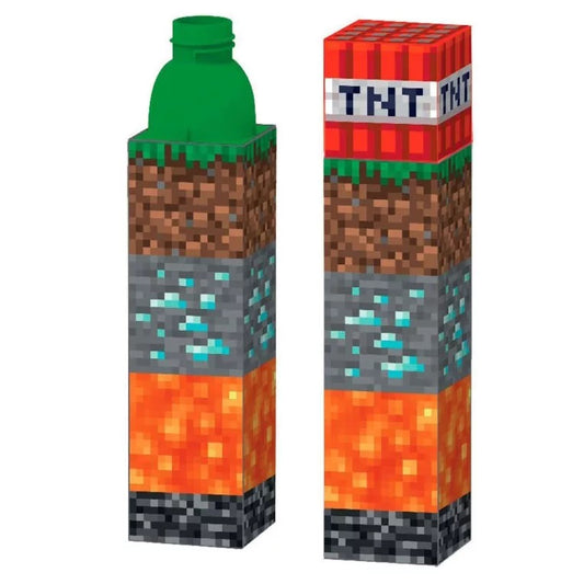 Minecraft TNT Kunststoffflasche eckig 650ml