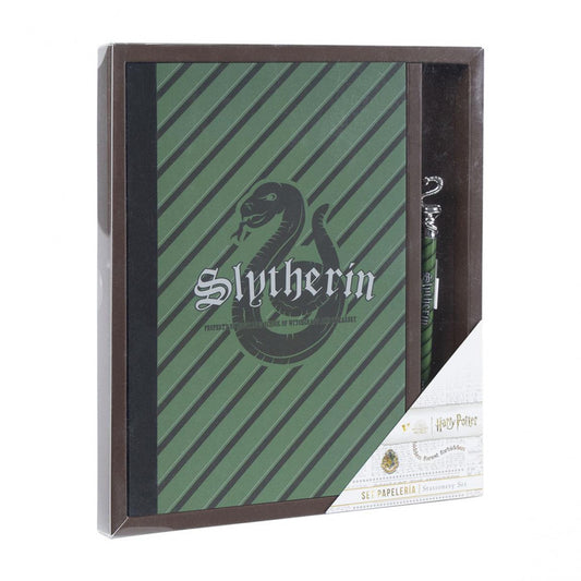 Harry Potter Slytherin Geschenkset Notizbuch & Kugelschreiber