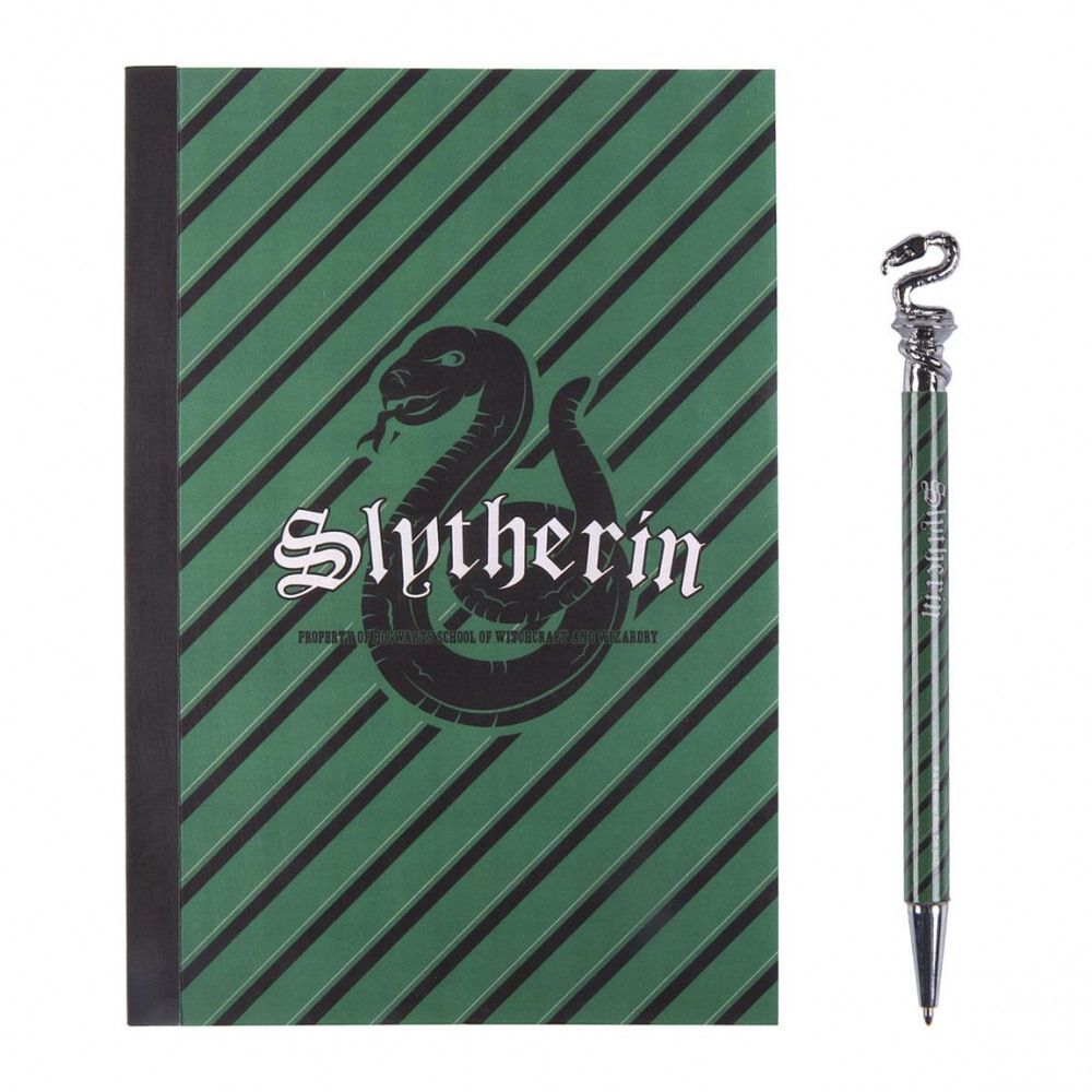 Harry Potter Slytherin Geschenkset Notizbuch & Kugelschreiber