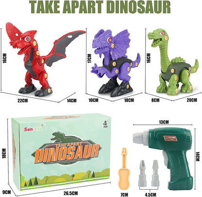 3 Dinos zum bauen, mit Akkuschrauber