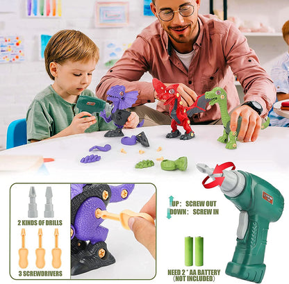 3 Dinos zum bauen, mit Akkuschrauber