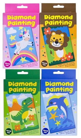 Diamond Painting 10x15cm, Einhorn, Löwe, Dino, Delfin