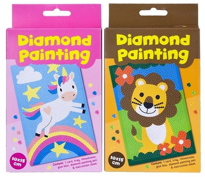 Diamond Painting 10x15cm, Einhorn, Löwe, Dino, Delfin