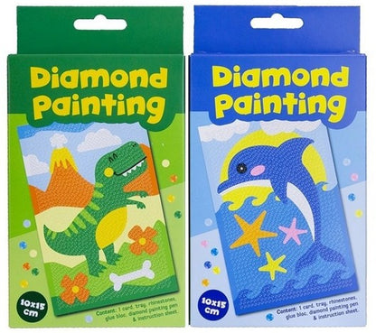 Diamond Painting 10x15cm, Einhorn, Löwe, Dino, Delfin