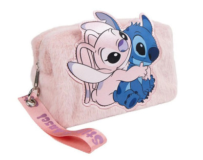 Stitch und Angel Kulturbeutel mit Fell