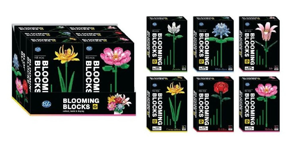 Klemmbausteine Blumen, 6fach sortiert