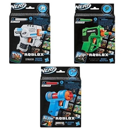 Nerf Elite Roblox Blaster, Plasma Ray, Boxy Buster, Boom Strike