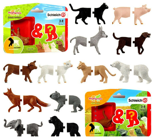 Schleich Puzzlemals, Farm World, Wild Life