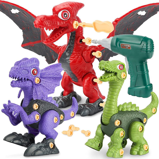 3 Dinos zum bauen, mit Akkuschrauber