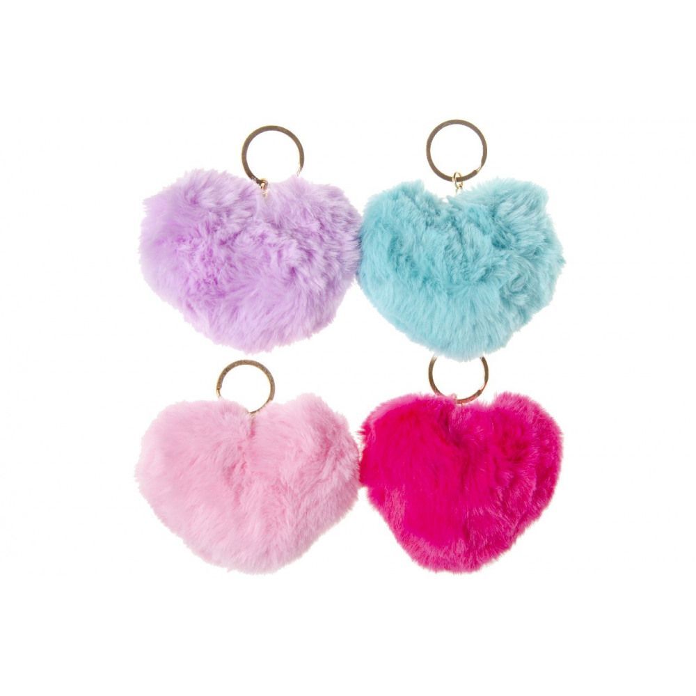 Pompom Herz Schlüselanhänger