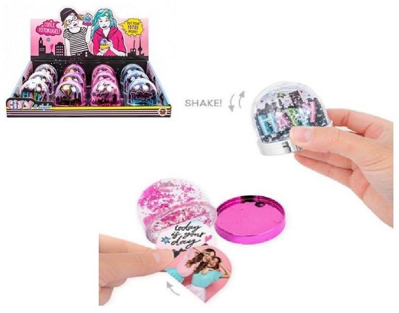 Schneekugel mit Glitzer zum Selber befüllen in Pink
