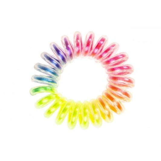 Spiral Haargummi Neon Regenbogen